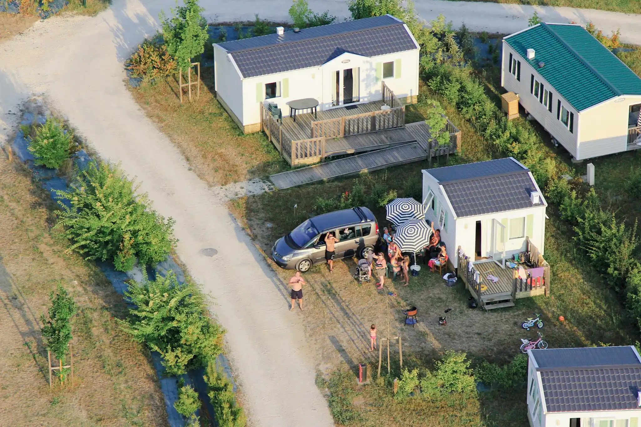 Luftaufnahme Mobilheime Campingplatz BAV Le Plan dEau
